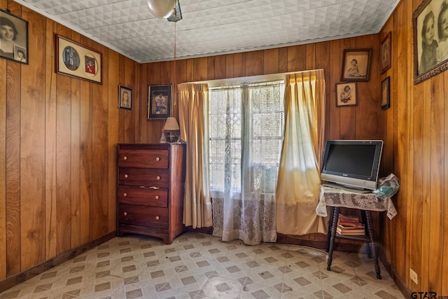 500 W Mclean St, Talco, TX 75487 - office featuring wooden walls, light flooring, and baseboards