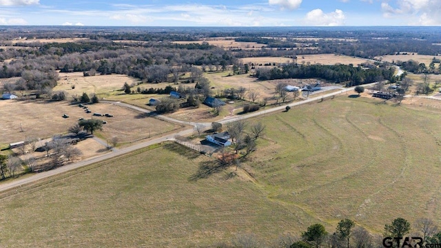 bird's eye view with a rural view