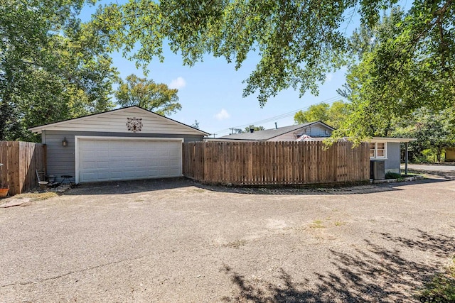 view of garage