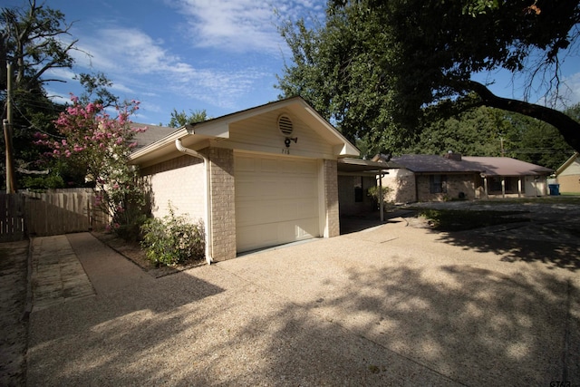 view of front facade with a garage