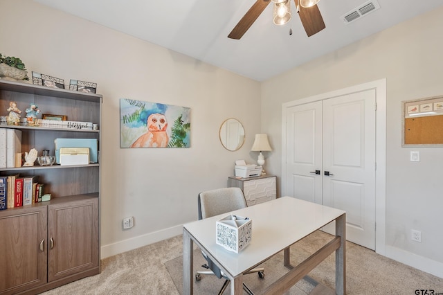7306 Tule Creek Ln, Tyler, TX 75703 - office with light carpet and ceiling fan