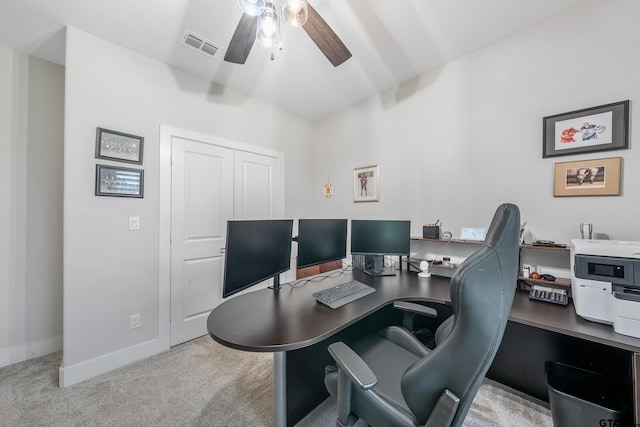7306 Tule Creek Ln, Tyler, TX 75703 - office featuring ceiling fan and carpet floors