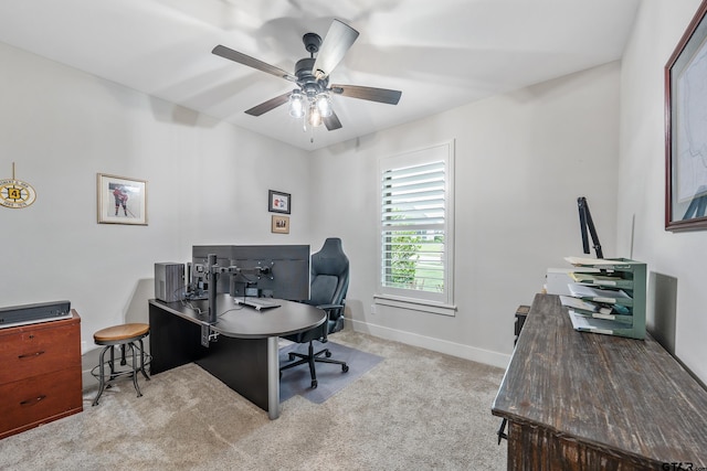7306 Tule Creek Ln, Tyler, TX 75703 - office featuring ceiling fan and carpet flooring