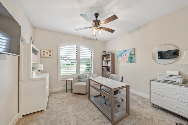 7306 Tule Creek Ln, Tyler, TX 75703 - office with light colored carpet and ceiling fan