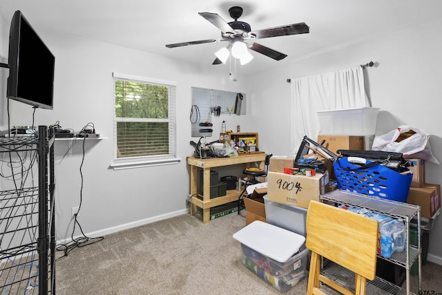321 Inwood, Bullard, TX 75757 - interior space featuring baseboards, a ceiling fan, and carpet floors