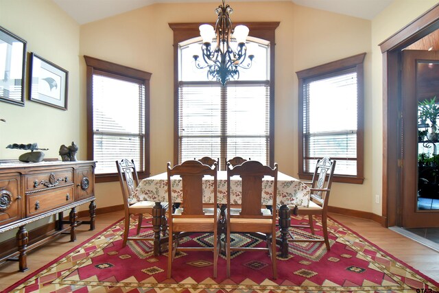 1860 Holcomb Cir, Tyler, TX 75703 - dining room with a healthy amount of sunlight, light wood-style flooring, and lofted ceiling