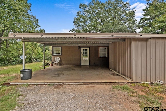 view of parking featuring a carport