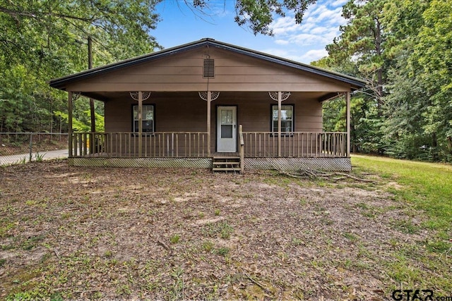 view of front of property with covered porch