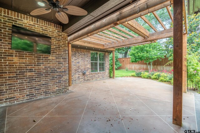 936 Cambridge Bnd, Tyler, TX 75703 - view of patio / terrace featuring a ceiling fan and a pergola