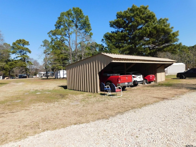 view of pole building