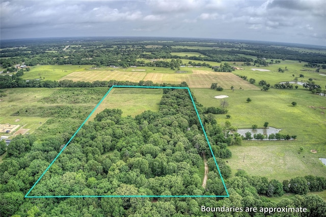 313 County Road 1442, Sulphur Springs, TX 75482 - overview of rural landscape with property parcel outlined