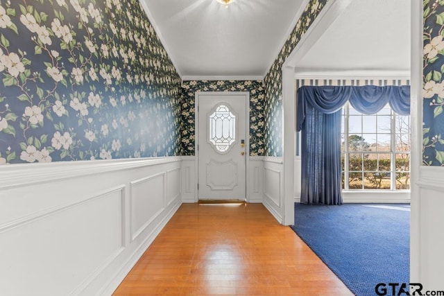 entrance foyer with hardwood / wood-style floors