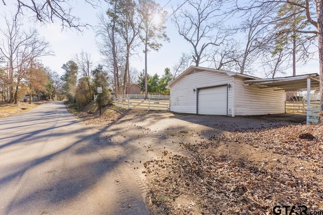 view of garage