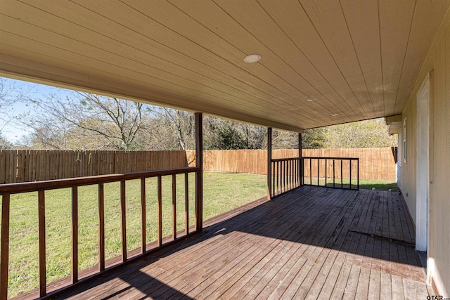 deck with a lawn