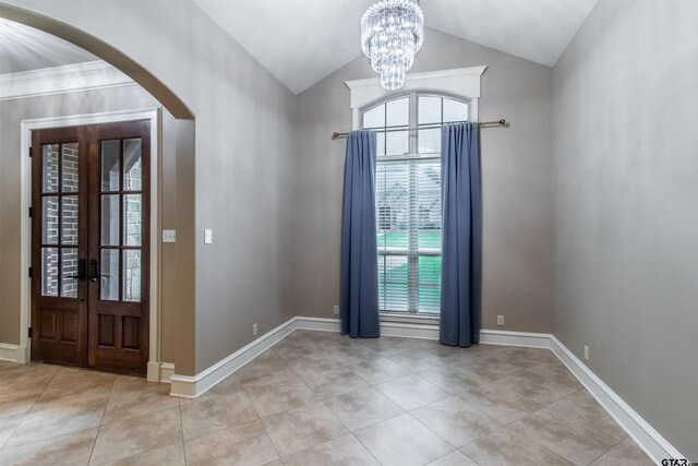 12260 Jazmin Cir, Flint, TX 75762 - entryway with ornamental molding, a ceiling fan, light tile patterned flooring, french doors, and recessed lighting
