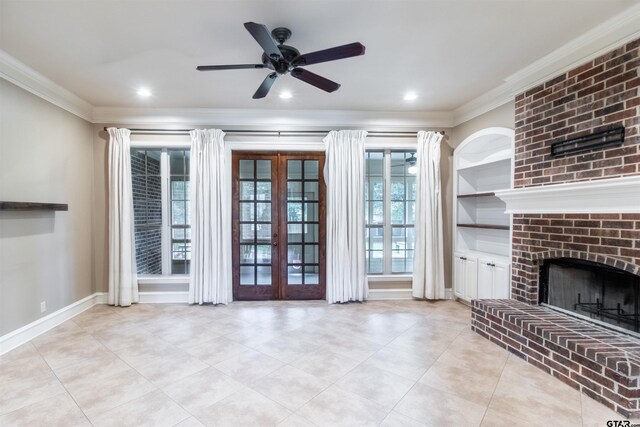 12260 Jazmin Cir, Flint, TX 75762 - foyer featuring arched walkways, french doors, a chandelier, light tile patterned flooring, and vaulted ceiling