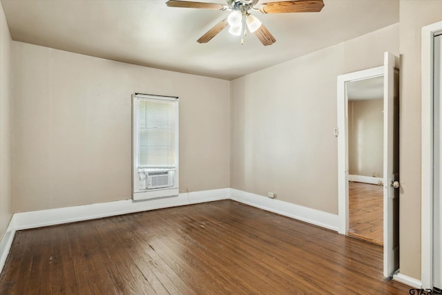 1498 Fm 279, Ben Wheeler, TX 75754 - spare room featuring wood-type flooring, cooling unit, and a ceiling fan