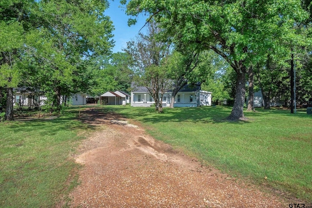 1498 Fm 279, Ben Wheeler, TX 75754 - view of front of house featuring driveway and a front lawn