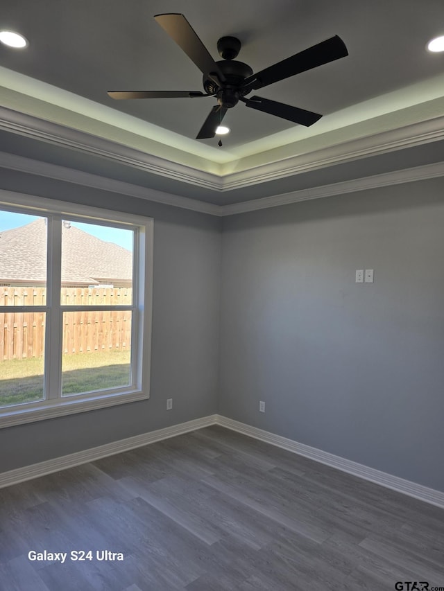 spare room featuring dark wood-type flooring