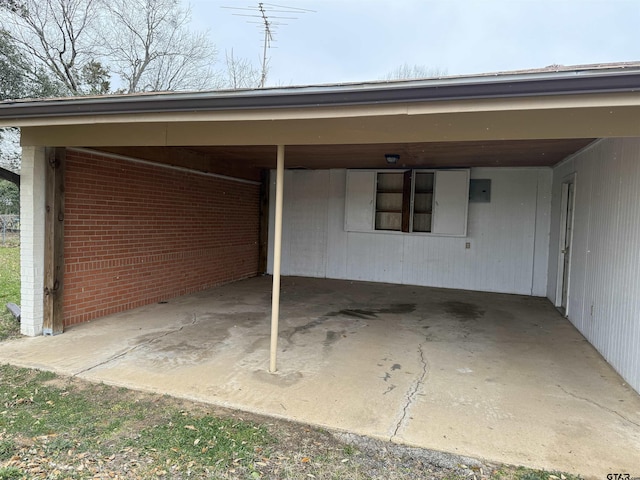 view of parking featuring a carport