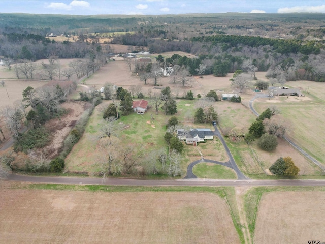 bird's eye view featuring a rural view