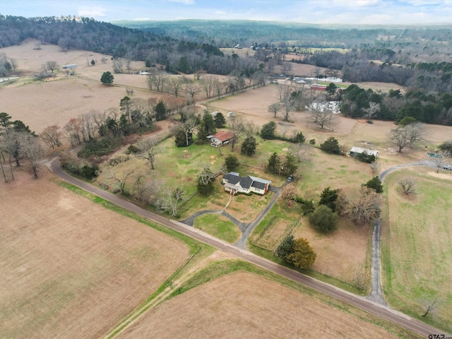 bird's eye view with a rural view