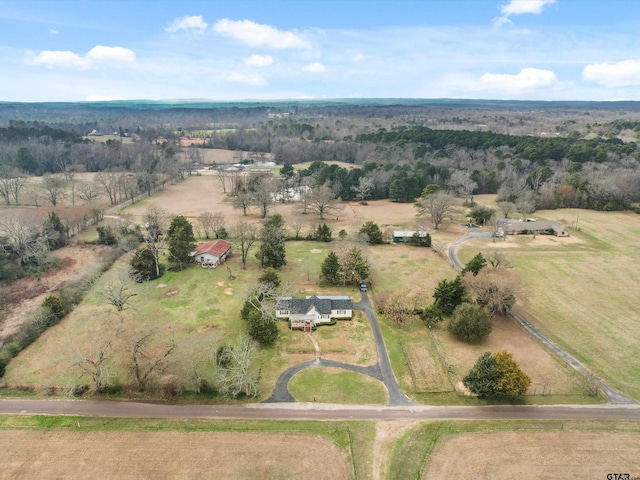 bird's eye view with a rural view