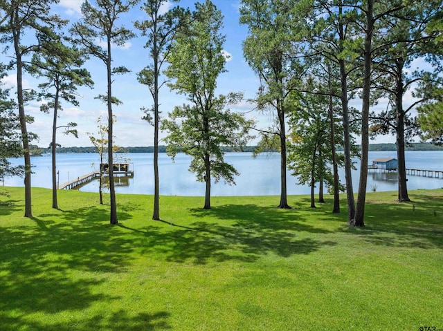 view of water feature featuring a boat dock