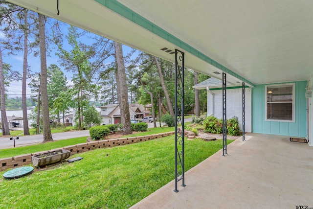 exterior space featuring a water view