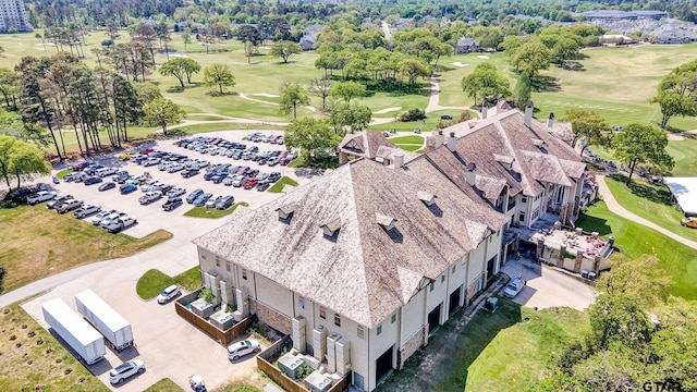 aerial view with view of golf course