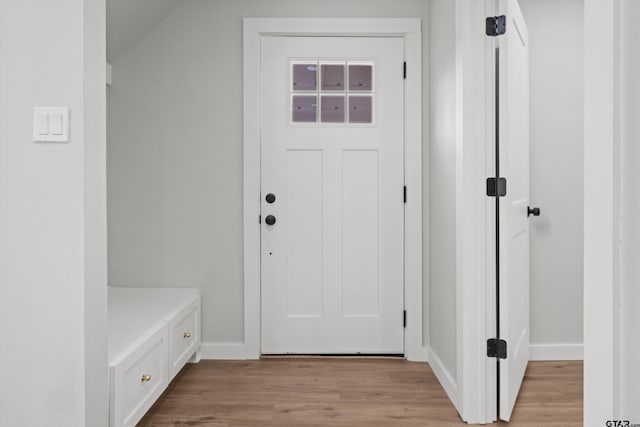 mudroom featuring light hardwood / wood-style flooring