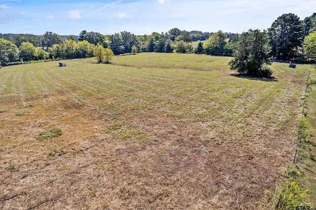 birds eye view of property featuring a rural view