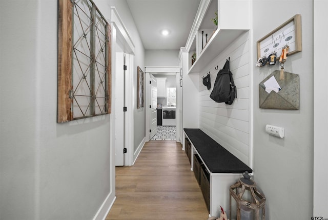 15920 Shepards Gln, Lindale, TX 75771 - mudroom featuring baseboards and wood finished floors