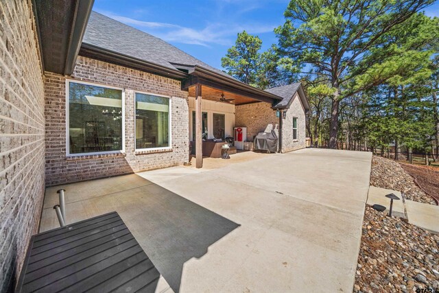 15920 Shepards Gln, Lindale, TX 75771 - view of patio / terrace with ceiling fan