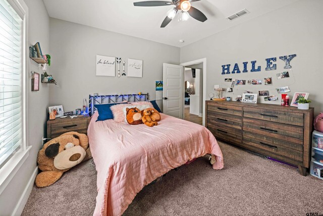15920 Shepards Gln, Lindale, TX 75771 - carpeted bedroom with visible vents and ceiling fan