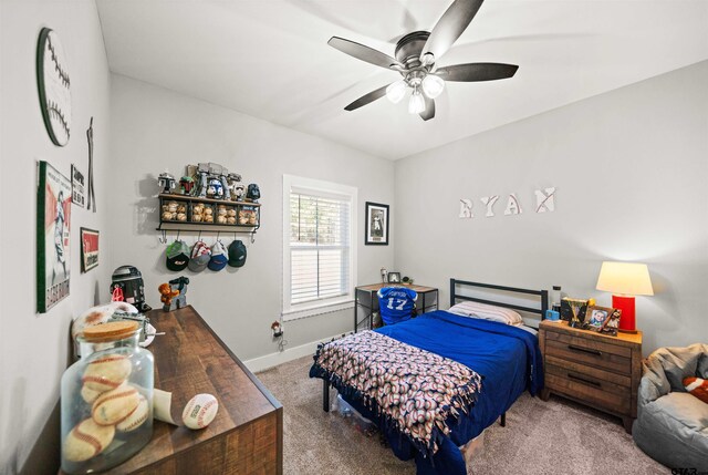 15920 Shepards Gln, Lindale, TX 75771 - bedroom featuring carpet flooring, ceiling fan, and baseboards