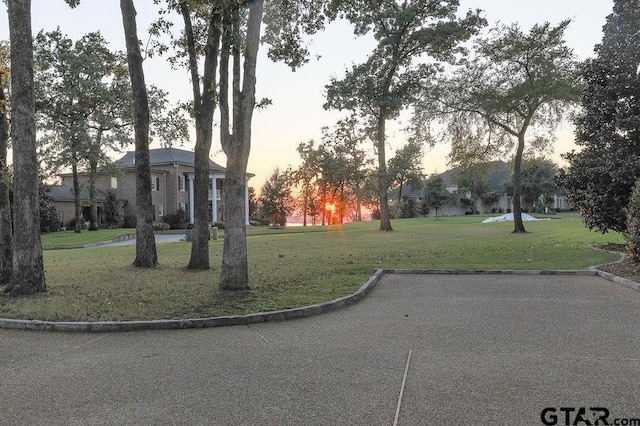 view of property's community featuring a yard