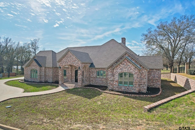 view of front facade with a front lawn