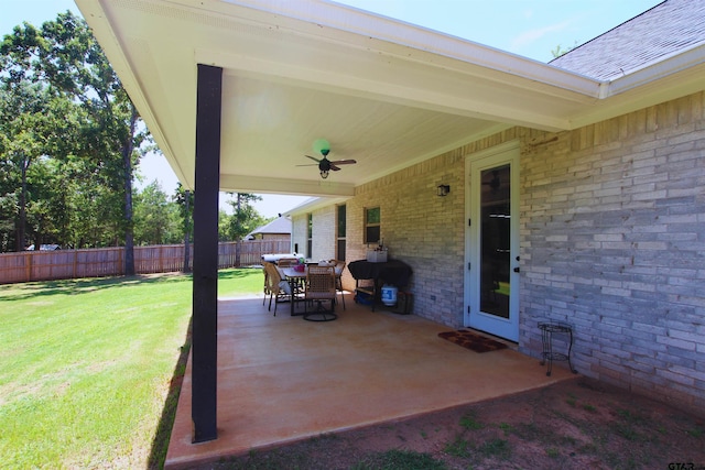 19379 Cedarpark Pl, Lindale, TX 75771 - view of patio with ceiling fan and outdoor dining area