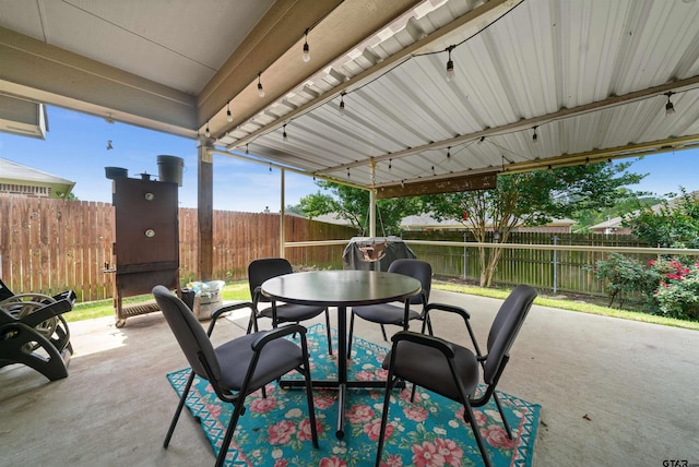 2531 Guinn Farms Rd, Tyler, TX 75707 - view of patio featuring outdoor dining space and a fenced backyard