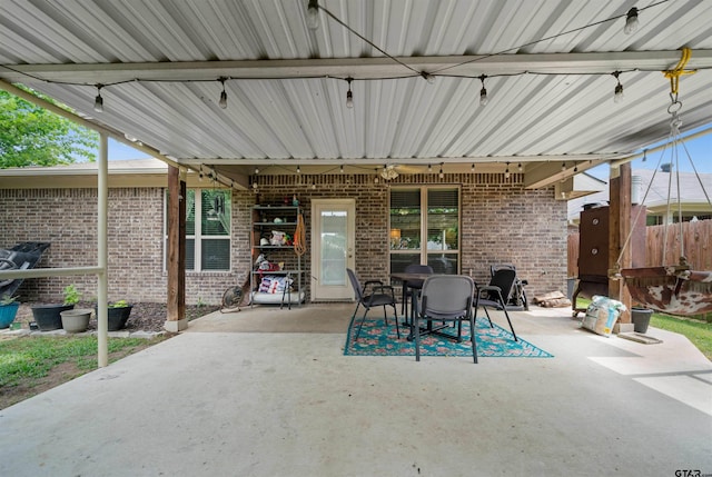 2531 Guinn Farms Rd, Tyler, TX 75707 - view of patio featuring outdoor dining area and fence