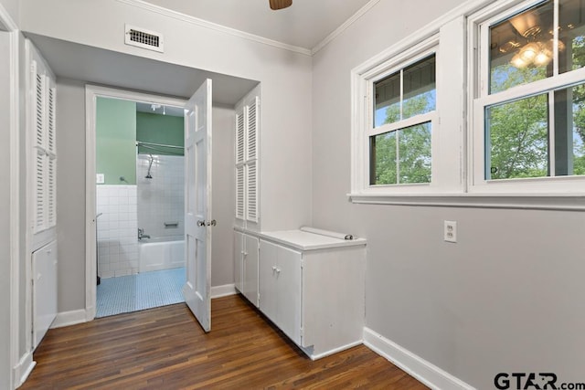2318 S Chilton Ave, Tyler, TX 75701 - corridor featuring ornamental molding and dark wood finished floors