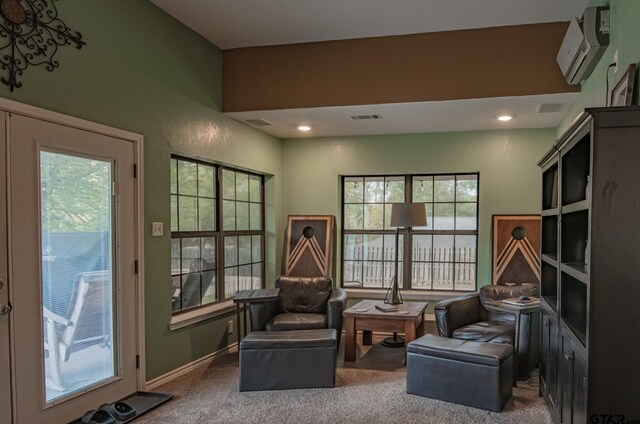 200 County Road 1520, Mount Pleasant, TX 75455 - living area featuring visible vents, carpet flooring, and a healthy amount of sunlight