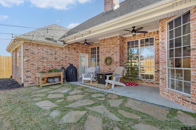 110 Carmel, Bullard, TX 75757 - view of patio / terrace with ceiling fan