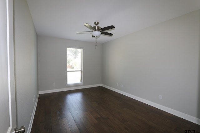 11747 Jayden Ln, Tyler, TX 75703 - spare room featuring dark wood-style flooring and ceiling fan