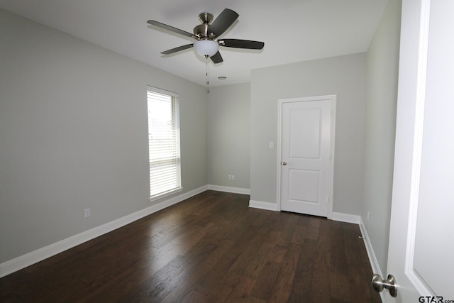 11747 Jayden Ln, Tyler, TX 75703 - unfurnished room with dark wood-type flooring and a ceiling fan