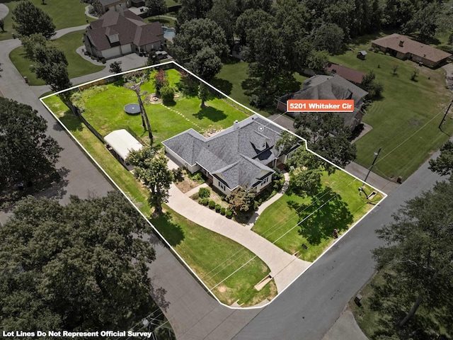 5201 Whitaker Cir, Longview, TX 75605 - aerial view of property and surrounding area featuring property parcel outlined