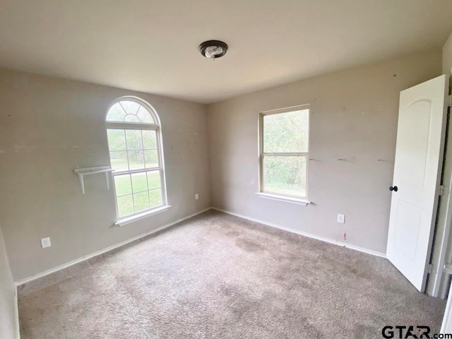 carpeted empty room with a healthy amount of sunlight