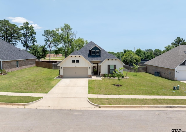 1420 Allison Ln, Lindale, TX 75771 - modern inspired farmhouse featuring board and batten siding, driveway, roof with shingles, and central AC