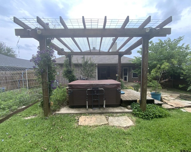 5848 Grace Ave, Tyler, TX 75707 - view of yard featuring a hot tub and a pergola